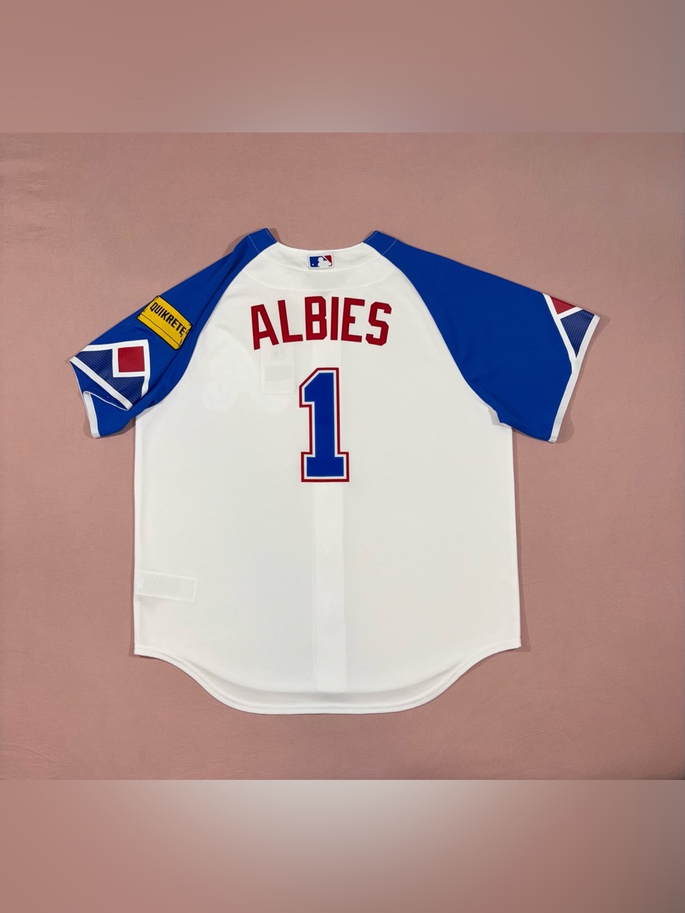 Men’s Nike Atlanta Braves #1 Ozzie Albies City Connect MLB Jersey White Size XL